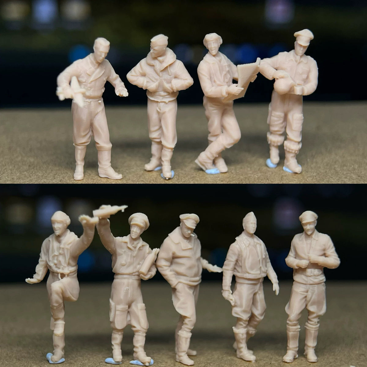9-man German air force crew during World War II LSSNO93 1/35/48/64/72/87/100/144 — scale model kit