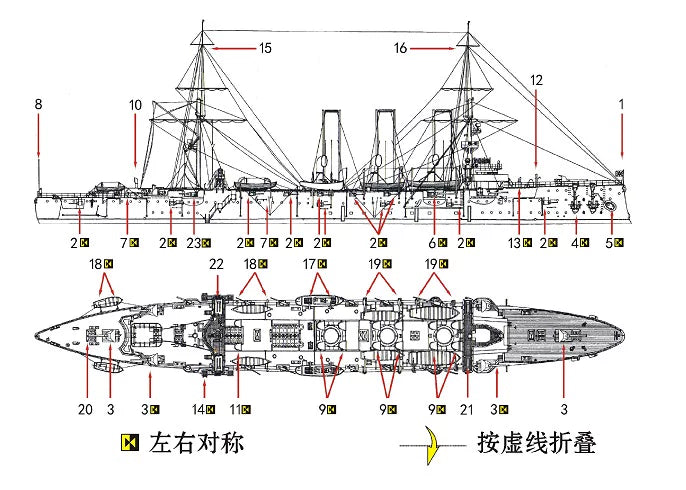 SSMODEL WM04060 Tsarist Russian Cruiser Aurora 1/2000 Resin Model (Includes PE) Secondary image