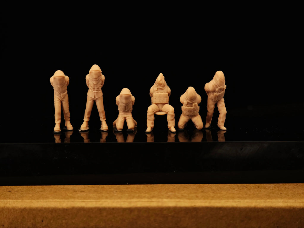 Modern hostage prisoners, miniature soldiers, 6-person group, white mold LSSNO223 1/35/48/64/72/87/100/144