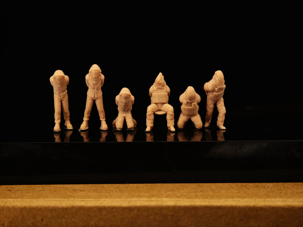 Modern hostage prisoners, miniature soldiers, 6-person group, white mold LSSNO223 1/35/48/64/72/87/100/144