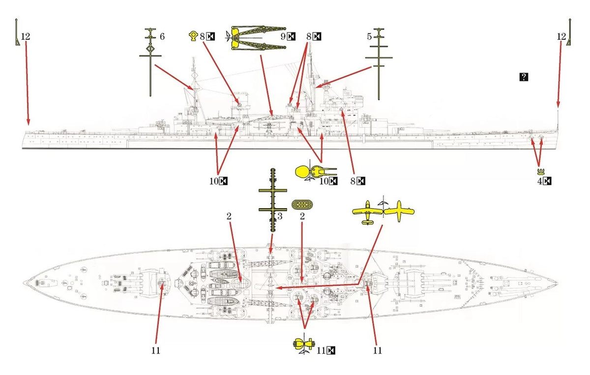 SSMODEL WM32003 — British Battleship HMS Duke of York — 1/3000 Scale Resin Model (Includes Photo-Etched Parts) — detail view 2
