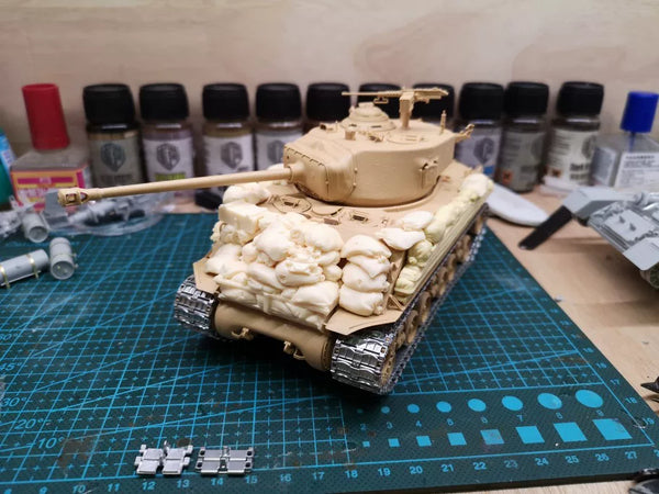 SSMODEL    SX35019 Sherman M4 A3E8 Tank Environmentally friendly zinc alloy metal tracks with brass pins 1/35