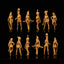 Six female soldiers from the Napoleonic era, white model NO.277 1/35/48/64/72/87/100/144