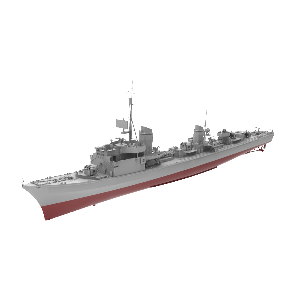 RHWS046S Military Model Kit Full HullGerman T-22 destroyer hull — scale model kit