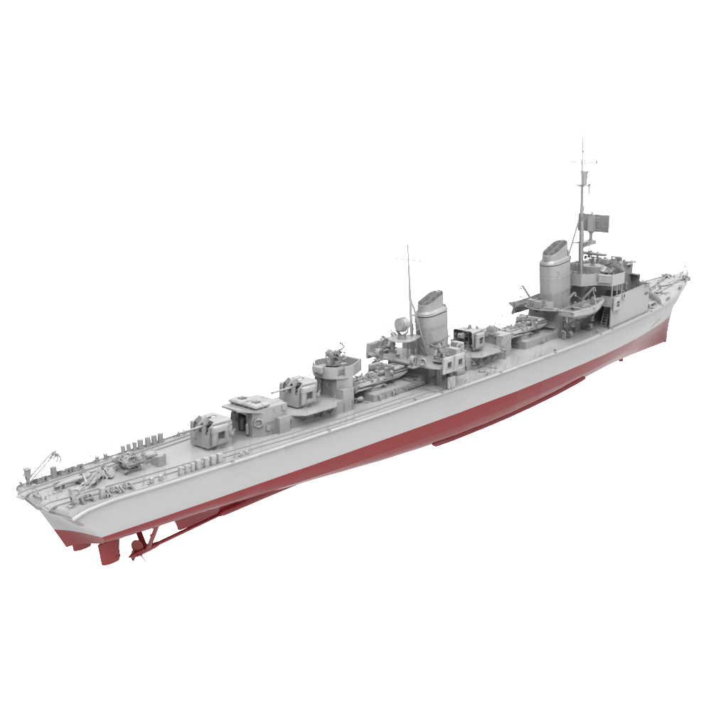 RHWS046S Military Model Kit Full HullGerman T-22 destroyer hull — detail view 2