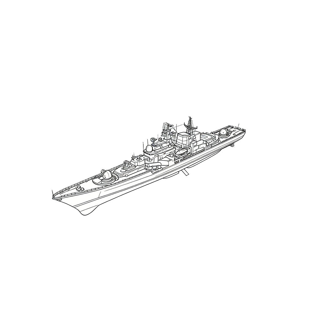 RHWS049 Military Model USSR Soviet Union Sovremenny Class Destroyer Water Line — scale model kit