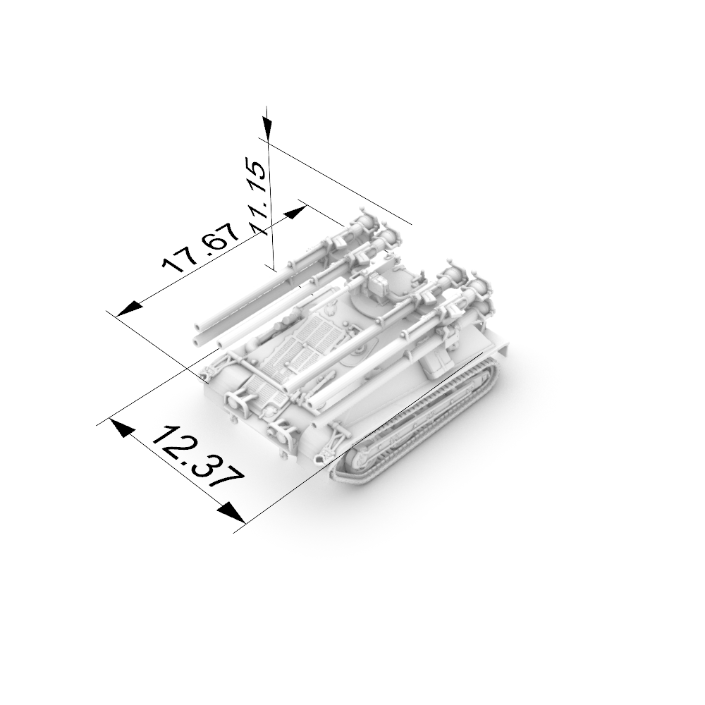 Detail view of SS140 Military Model US Multiple 106mm Self-propelled Rifle M50 Model