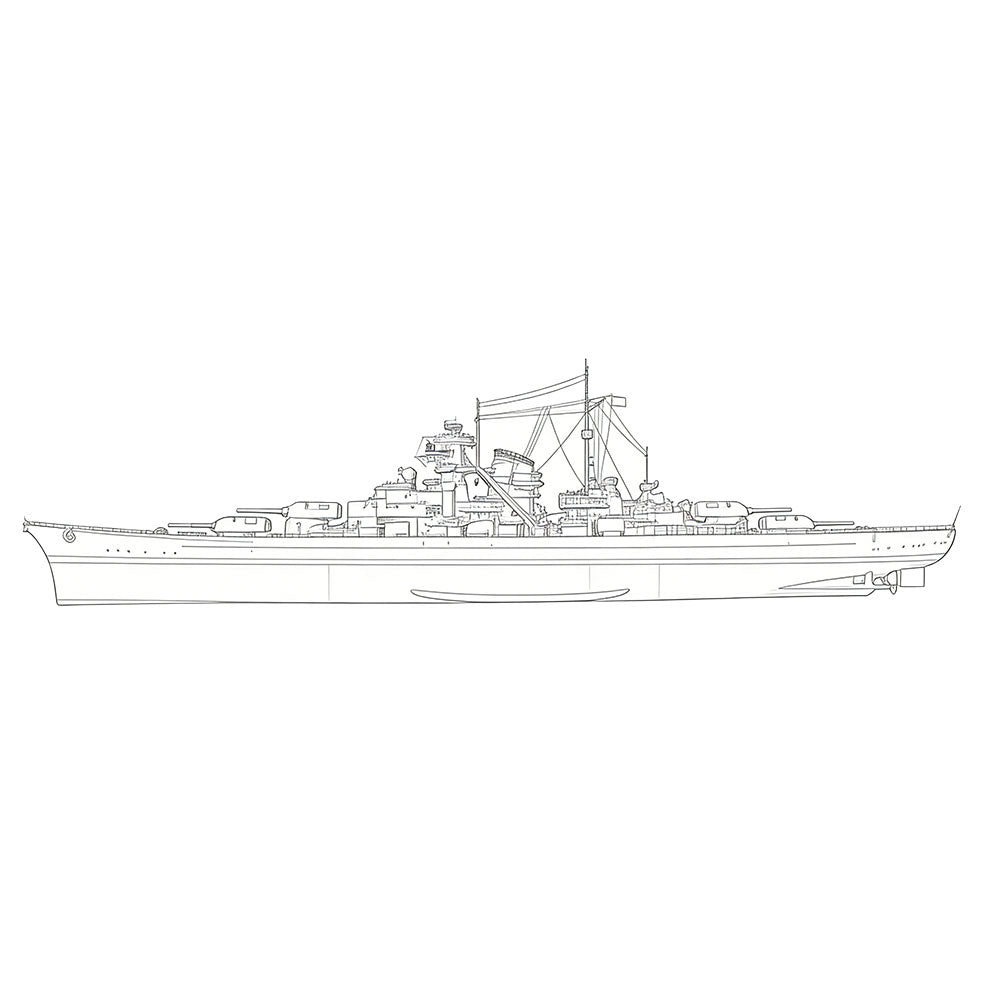 SSC131 Military Model DKM Bismarck Class Bismarck Battleship Water Line Secondary image