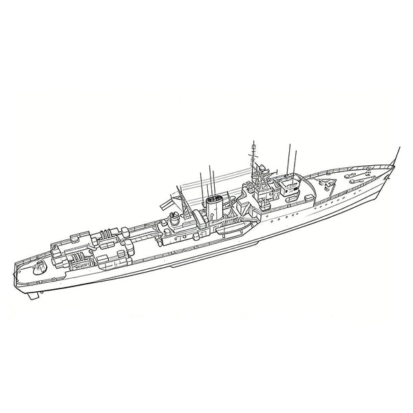 SSC151 Military Model INS Blackwood Class Frigate Water Line