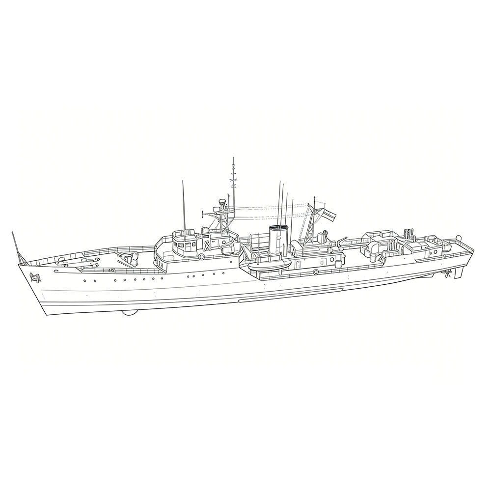SSC151 Military Model INS Blackwood Class Frigate Water Line