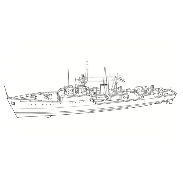 SSC151 Military Model INS Blackwood Class Frigate Water Line