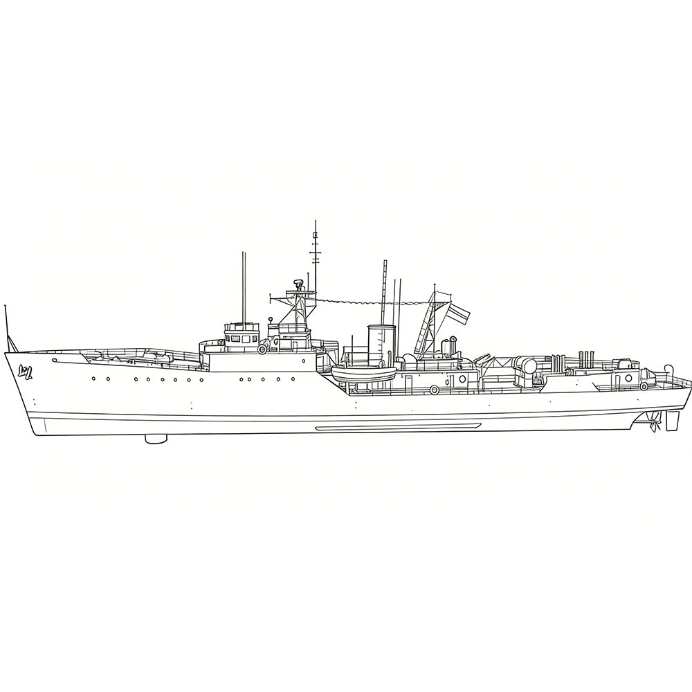 SSC151 Military Model INS Blackwood Class Frigate Water Line