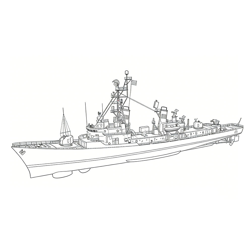 SSC153 Military Model USS DDG-2 Charles F. Adams Destroyer Water Line — detail view 6