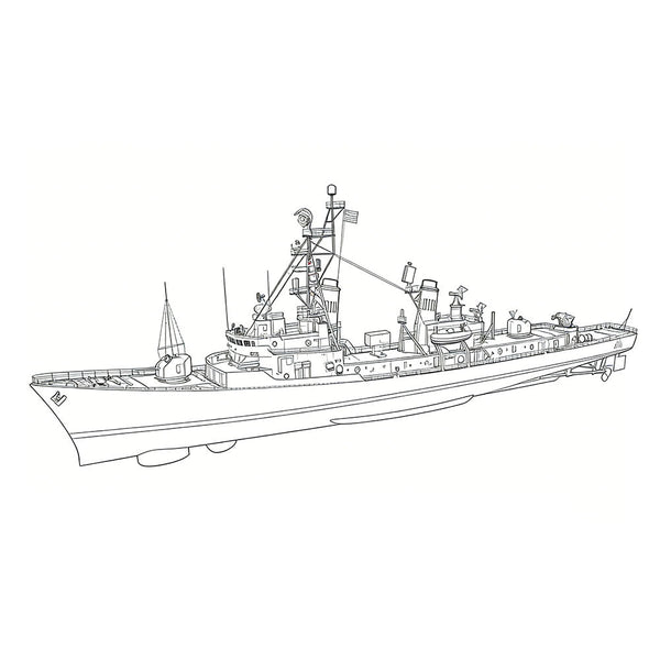 SSC153 Military Model USS DDG-2 Charles F. Adams Destroyer Water Line