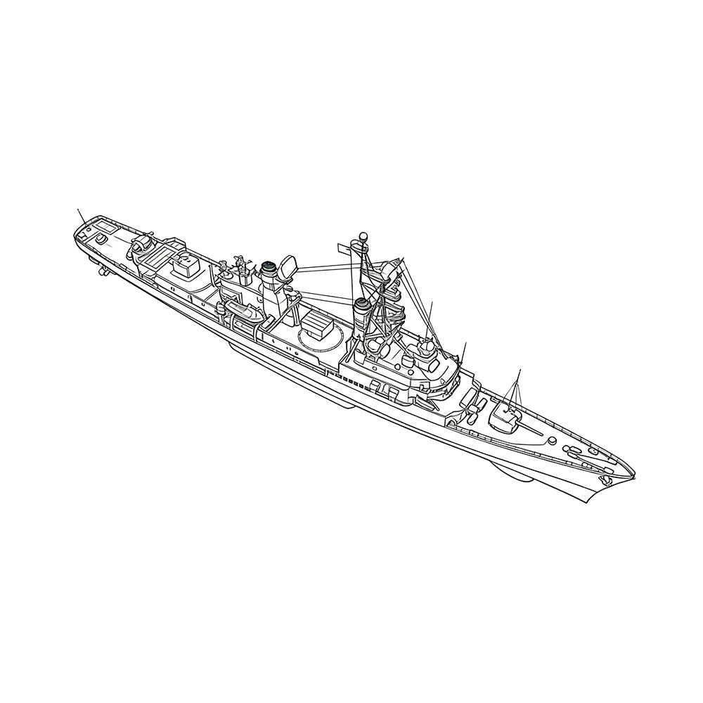 SSC153 Military Model USS DDG-2 Charles F. Adams Destroyer Water Line — detail view 5