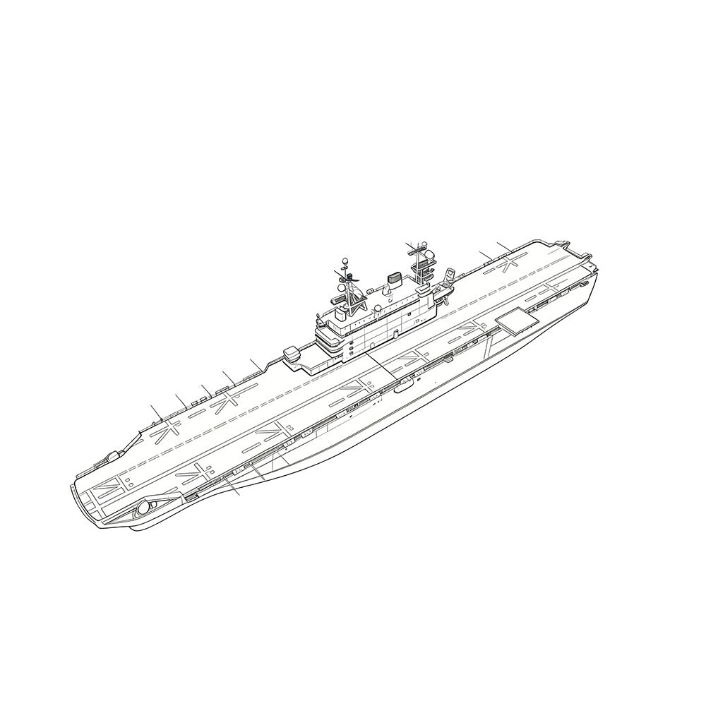 SSC159 Military Model USS LHA-1 Tarawa Class Amphibious Assault Ship Water Line — detail view 2