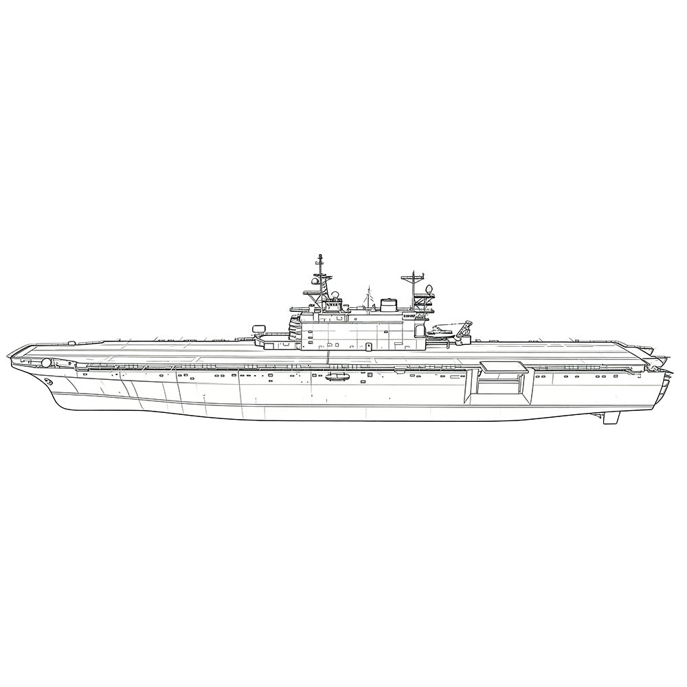 SSC159 Military Model USS LHA-1 Tarawa Class Amphibious Assault Ship Water Line