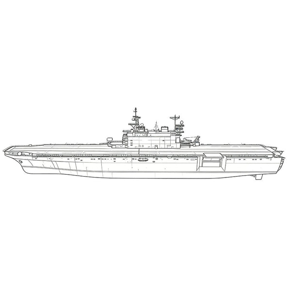SSC159 Military Model USS LHA-1 Tarawa Class Amphibious Assault Ship Water Line