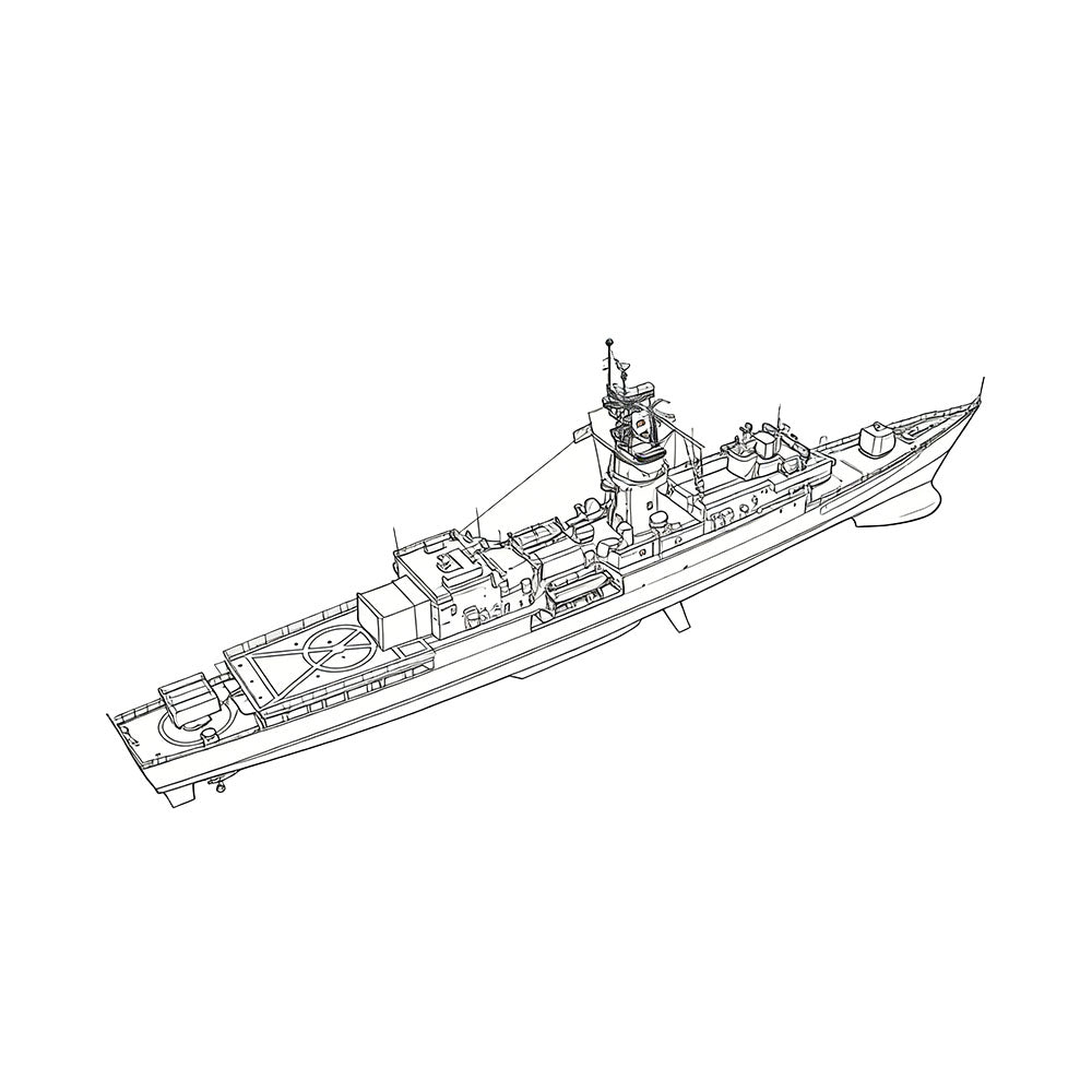 SSC163 Military Model USS Knox Class Frigate Water Line — detail view 4