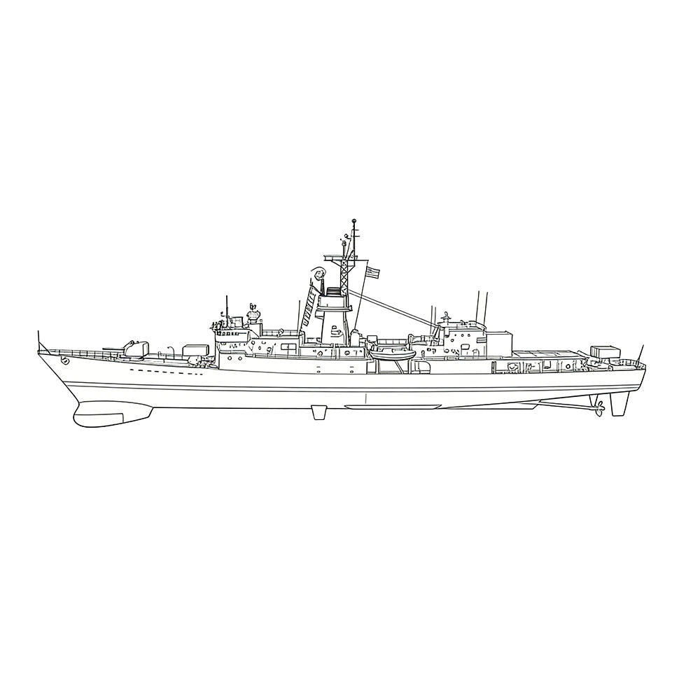 SSC163 Military Model USS Knox Class Frigate Water Line — detail view 5