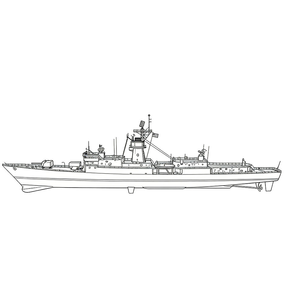 SSC170 Military Model SNS Baleares Class Frigate Water Line 3D Printed Resin Model Kit by SSMODEL