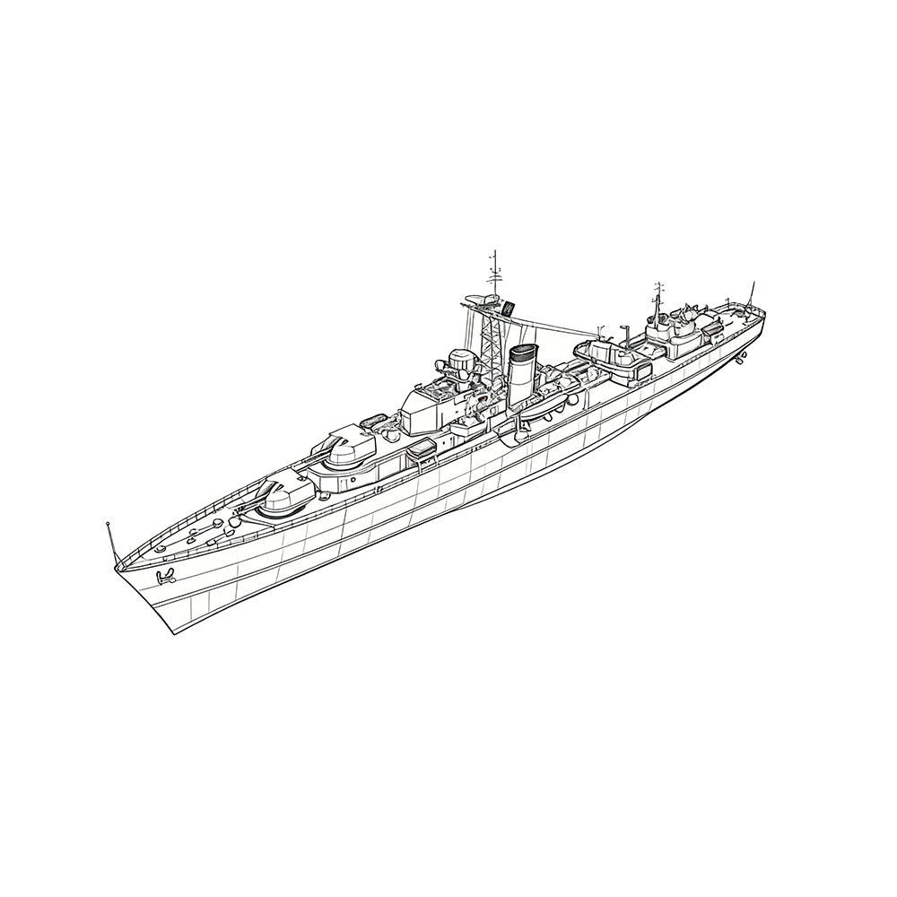 SSC171 Military Model  HMS Battle Class Destroyer Water Line 3D Printed Resin Model Kit by SSMODEL