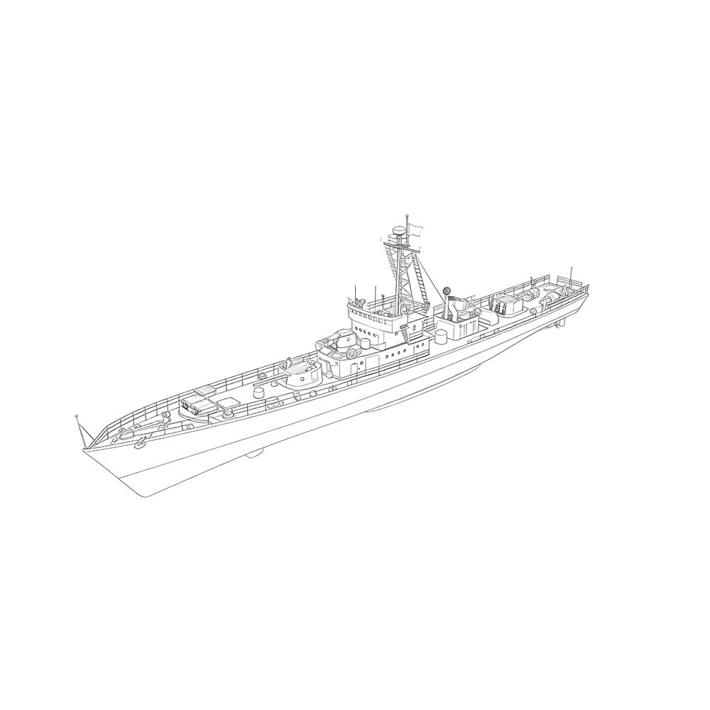 SSC176 Military Model CNS Hainan Class Submarine Chaser Water Line 3D Printed Resin Model Kit by SSMODEL Main image