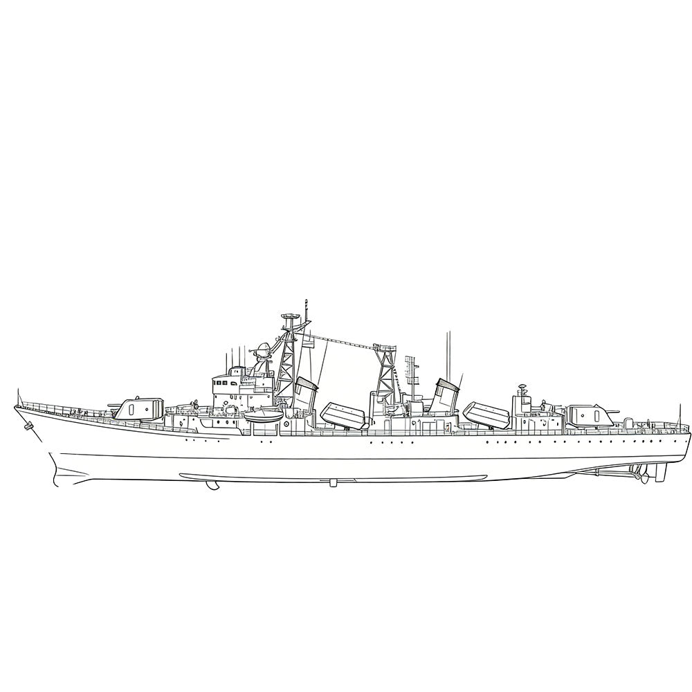 Detail view of SSC177S  Military Model CNS Luda I Class Destroyer Full Hull Model