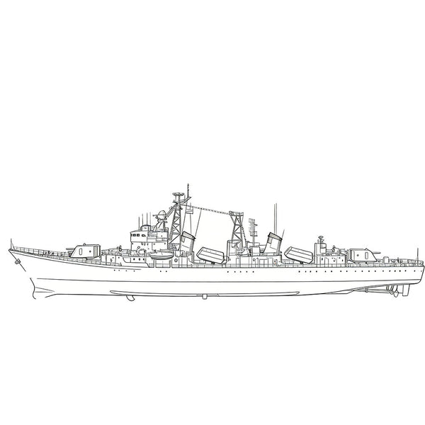 Detail view of SSC177S  Military Model CNS Luda I Class Destroyer Full Hull Model