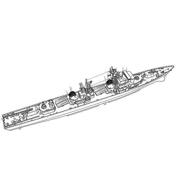 Detail view of SSC177S  Military Model CNS Luda I Class Destroyer Full Hull Model