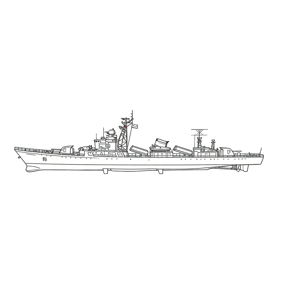 Detail view of SSC178  Military Model CNS Jianghu II Class Frigate Water Line Model