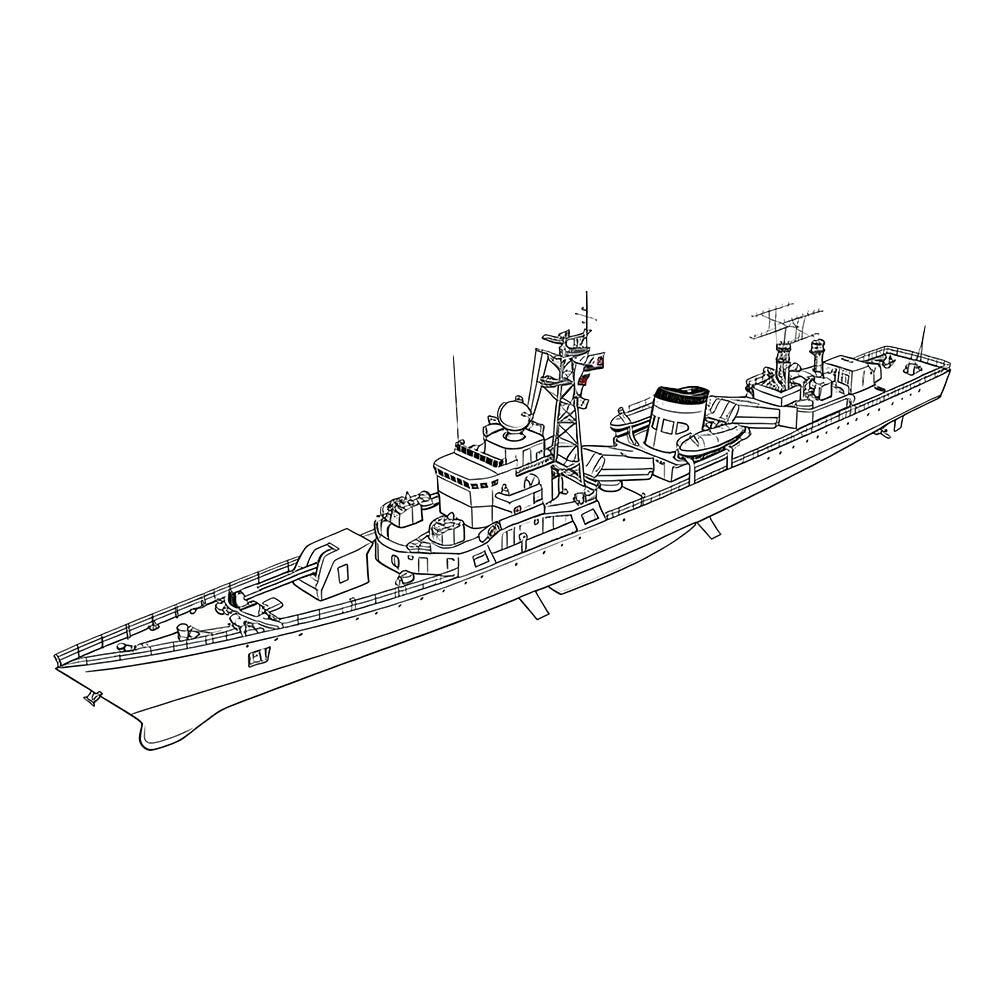 SSC178  Military Model CNS Jianghu II Class Frigate Water Line 3D Printed Resin Model Kit by SSMODEL Main image