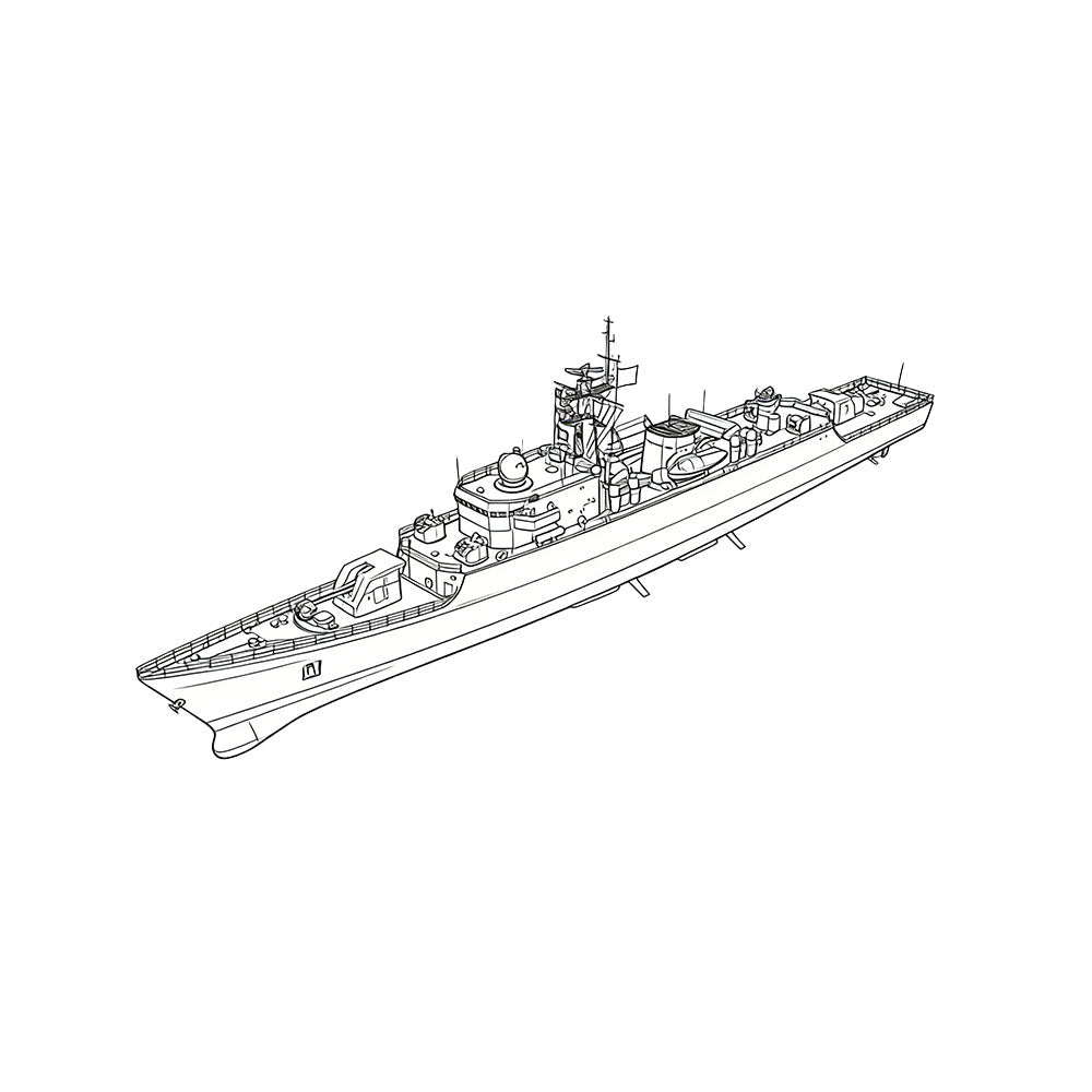 SSC179  Military Model CNS Jianghu III Class Frigate Water Line 3D Printed Resin Model Kit by SSMODEL Main image