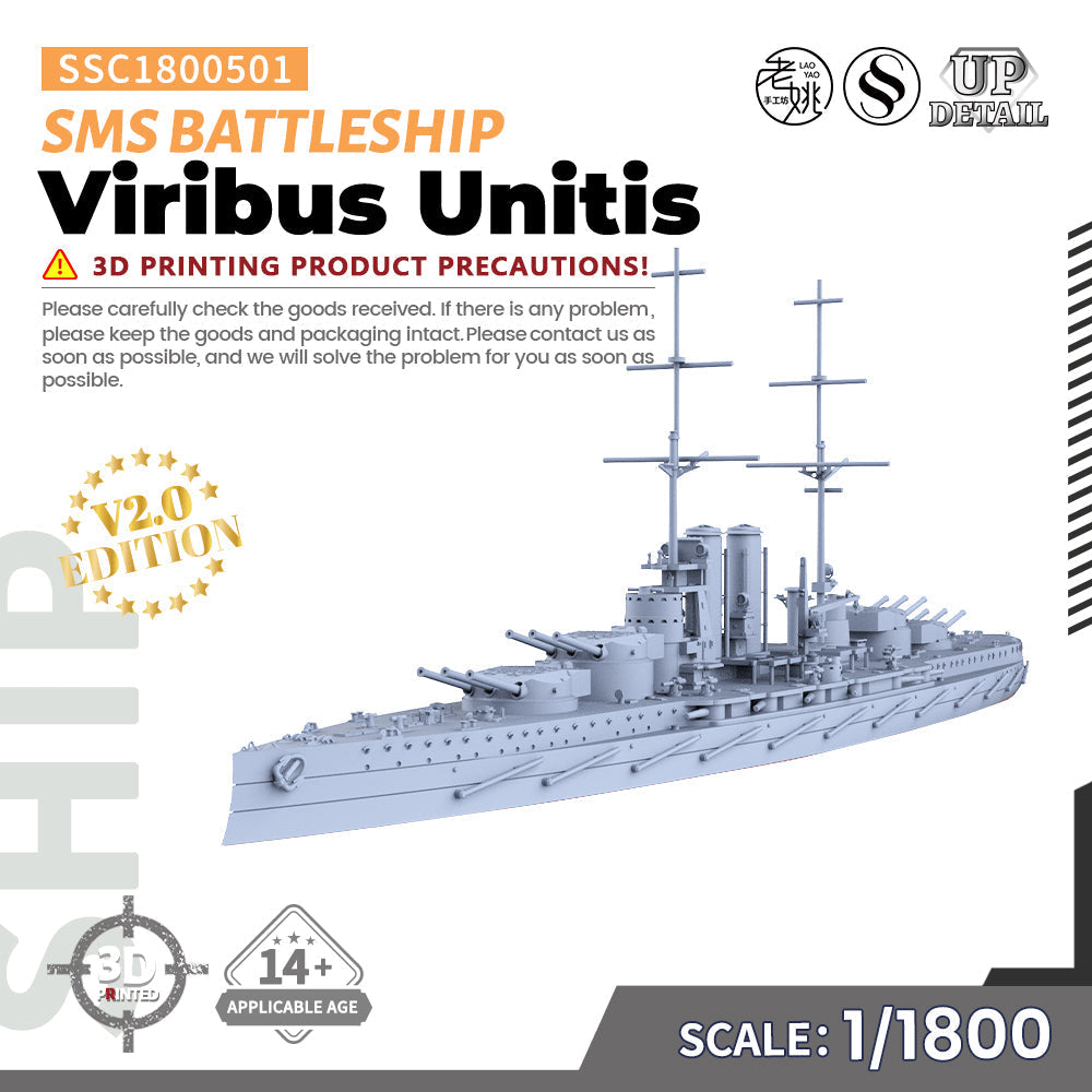 SSMODEL 501 Military Warship Model Kit SMS Viribus Unitis Battleship Main image