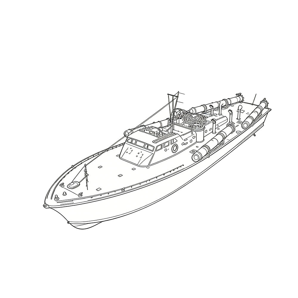 SSC182 Military Model USS Elco Class PT-20 Motor Torpedo Boat Water Line 3D Printed Resin Model Kit by SSMODEL Main image