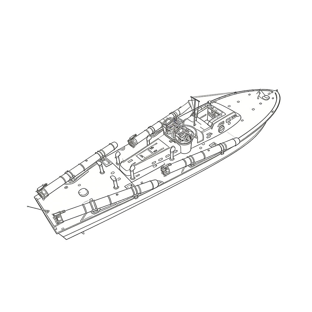 SSC182 Military Model USS Elco Class PT-20 Motor Torpedo Boat Water Line Secondary image