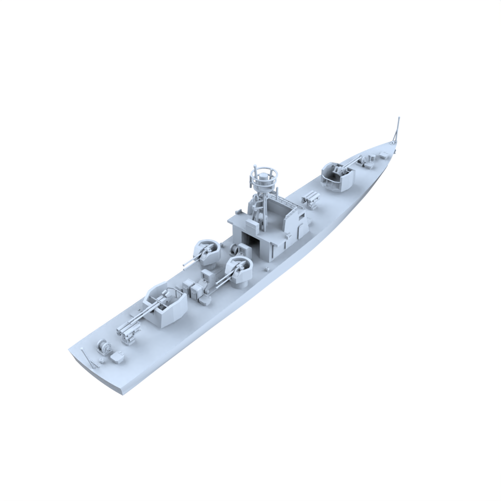 MRY-SFW SSC199 China Navy Shanghai-class Type 0111 Fast Patrol Gunboat Water Line Resin Warship Military Ship Model Hobby Collection Unassembled Unpainted — detail view 7