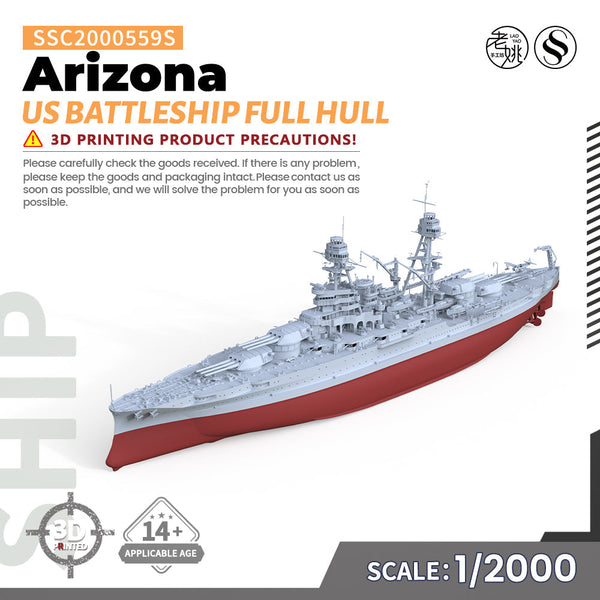 SSMODEL 559S Military Warship Model Kit US Navy Arizona Battleship BB-39