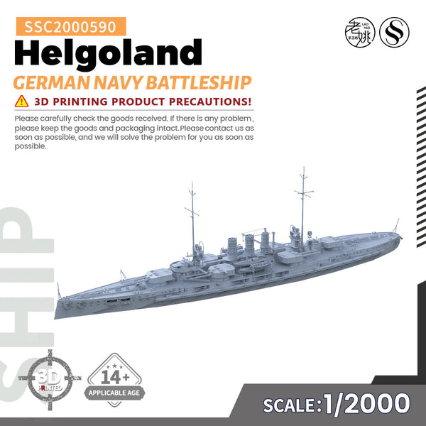 SSMODEL 590 Military Warship Model Kit German Navy Helgoland Battleship