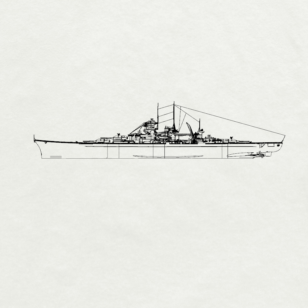 MRY-SFW SSC210 German Navy Scharnhorst-class Battlecruiser KMS Gneisenau Water Line Resin Warship Military Ship Model Hobby Collection Unassembled Unpainted — detail view 2