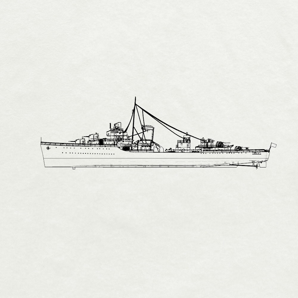 MRY-SFW SSC237  Bagley-class USS Bagley (DD-386) Destroyer Water Line Adult Collectible — detail view 3