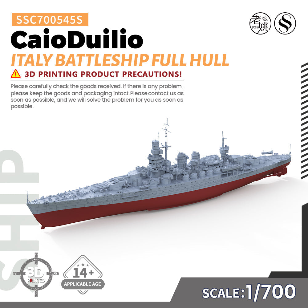 SSMODEL 545S Military Model Kit Italy CaioDuilio Battleship Full Hull — scale model kit