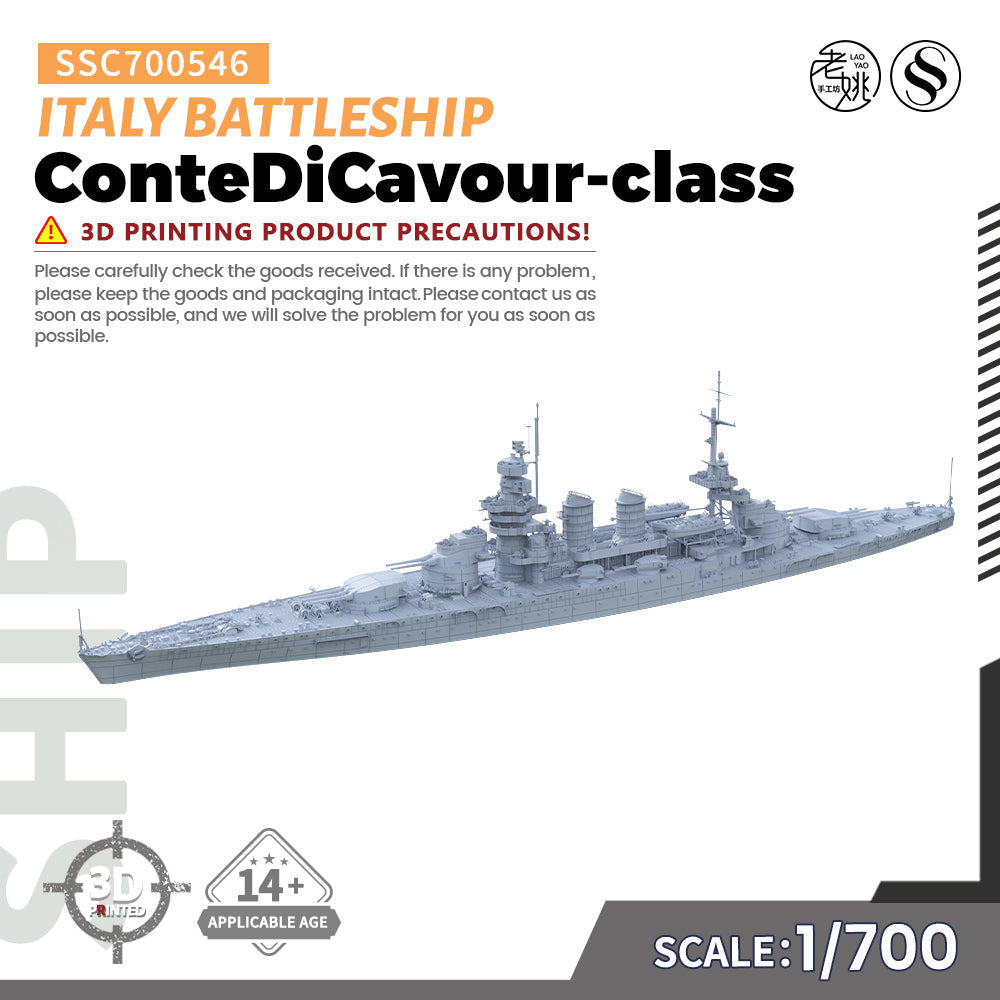SSMODEL 546 Military Warship Model Kit Italy ConteDiCavour-class Battleship Main image