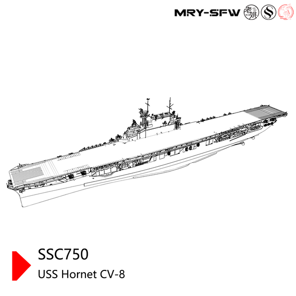 MRY-SFW 750S Military Model Kit USS Hornet CV-8 Aircraft Carrier Full Hull