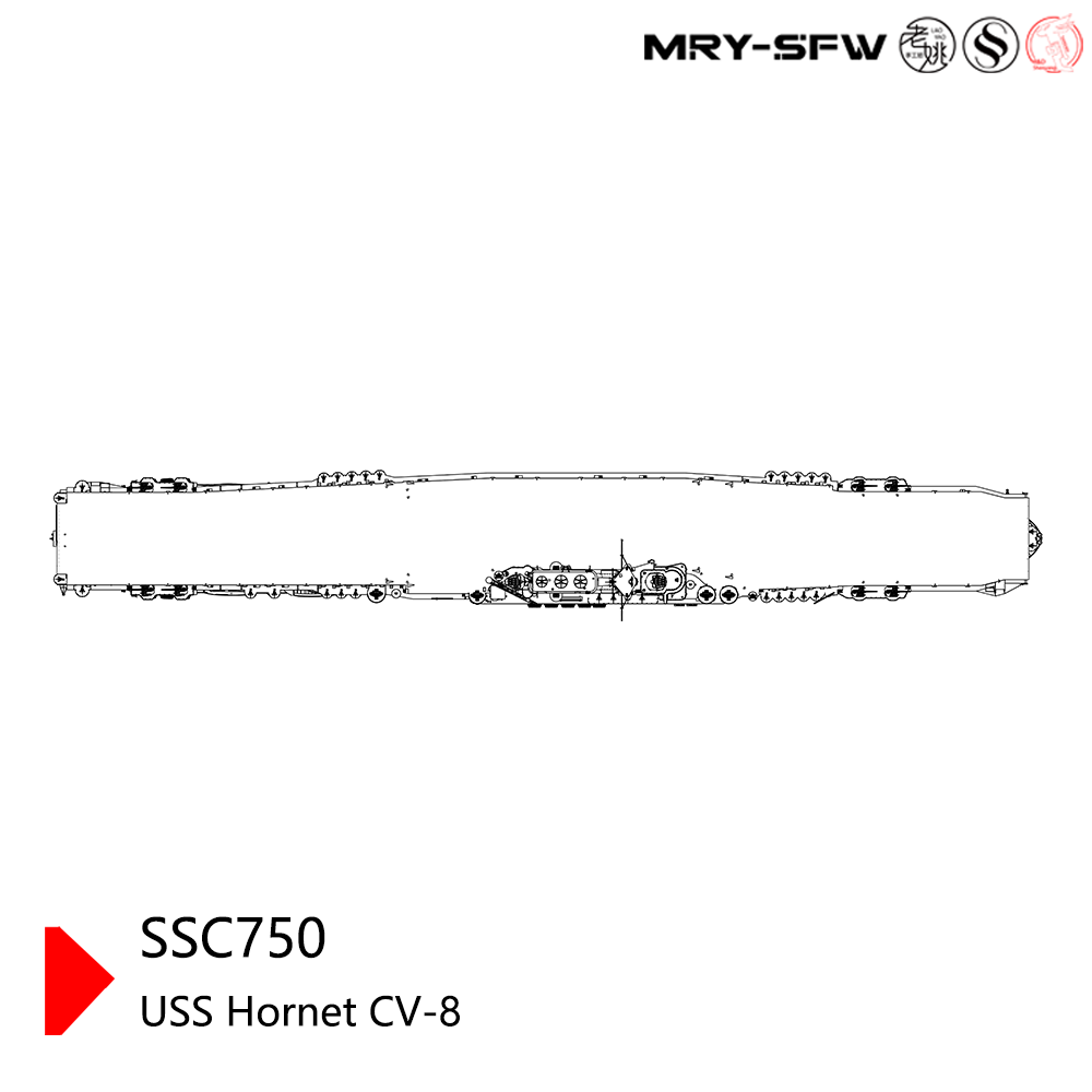 MRY-SFW 750S Military Model Kit USS Hornet CV-8 Aircraft Carrier Full Hull — detail view 3