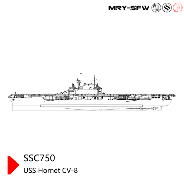 MRY-SFW 750S Military Model Kit USS Hornet CV-8 Aircraft Carrier Full Hull