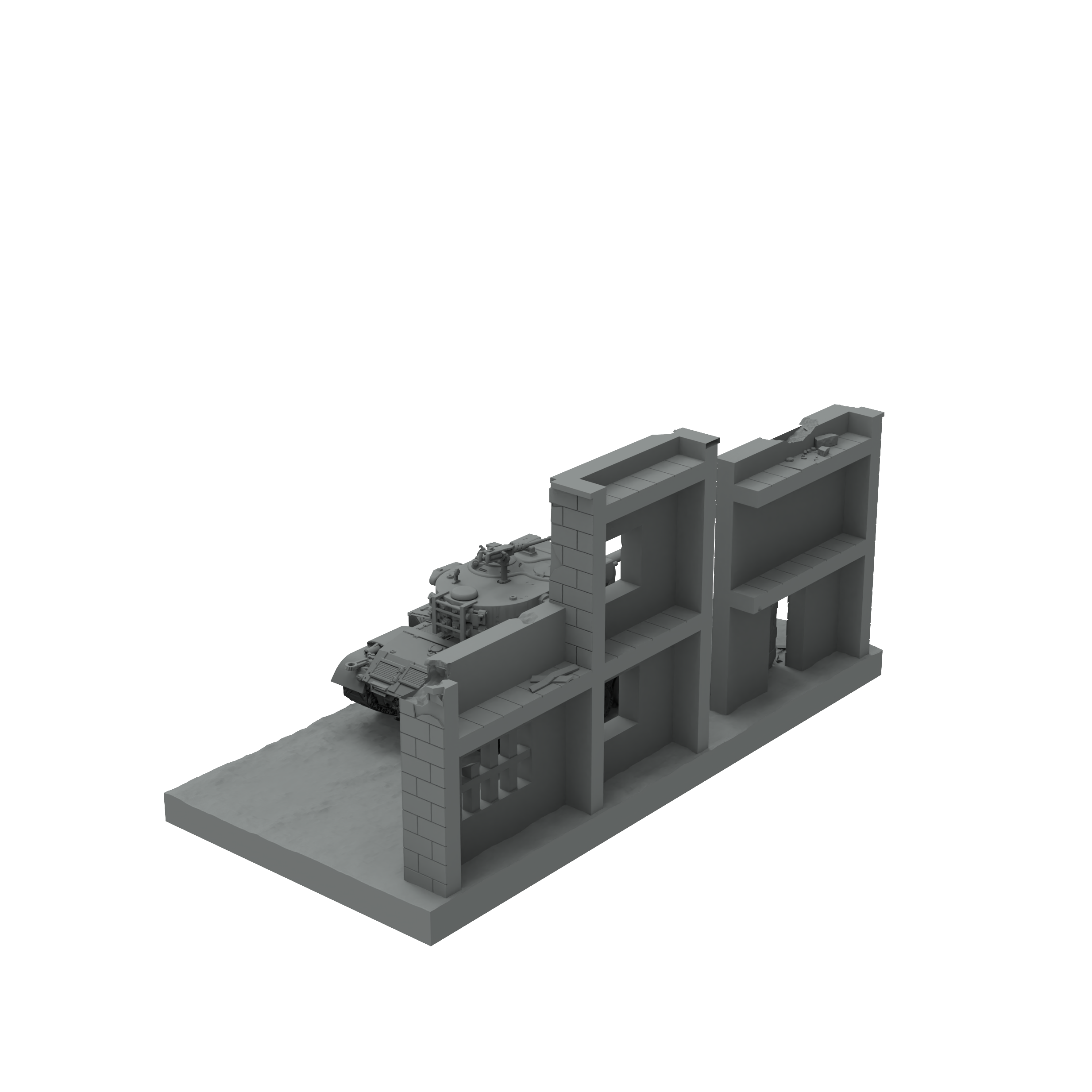 SSMODEL SST403 Miniature Sand Table-Mini Tank Scene Platform-Ruins 03 — detail view 2