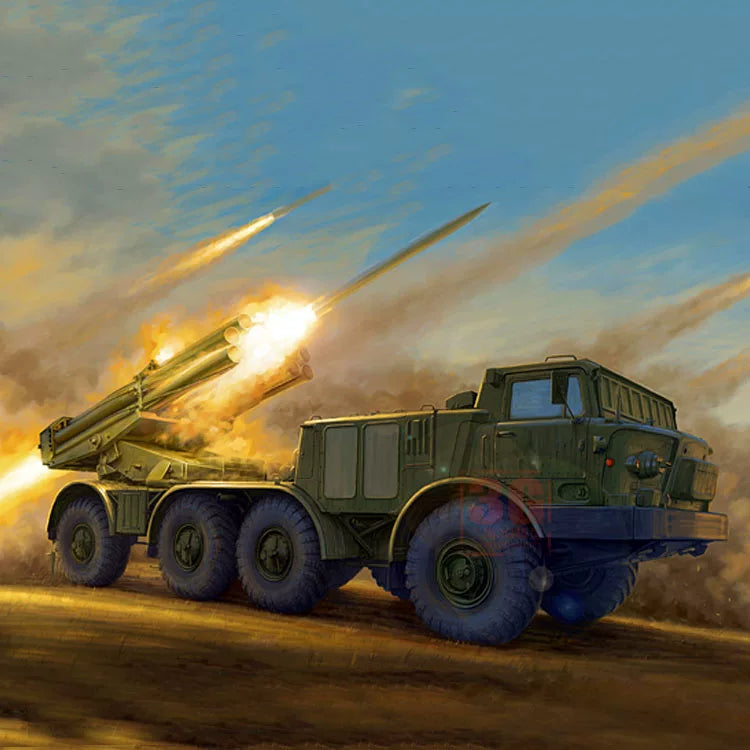 3G model Trumpeter assembly model 01026 1/35 Russian 9K57 Hurricane self-propelled MLRS — detail view 4