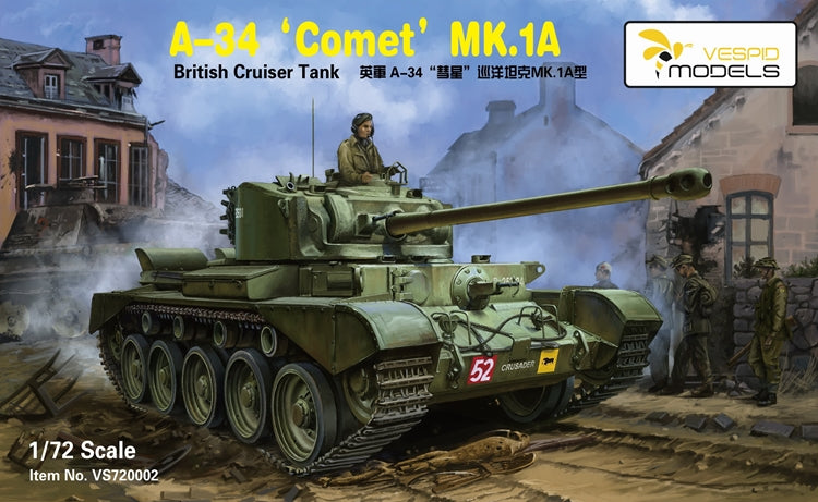 VESPID MODELS VS720002 1/72 British Cruiser Tank A-34 COMET MK.1A Plastic Model Kit — scale model kit