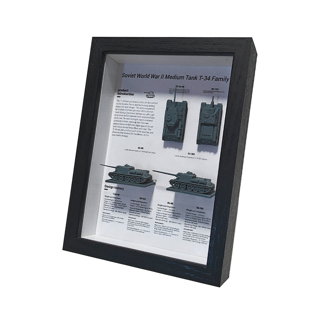 Yao's Studio YPL104 1/L  Collection Display Frame War Scene Box Three Dimensional Hollow Photo Frame Soviet T-34 Tank TypeI Main image